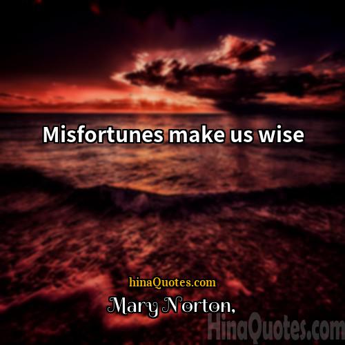 Mary Norton Quotes | Misfortunes make us wise
  